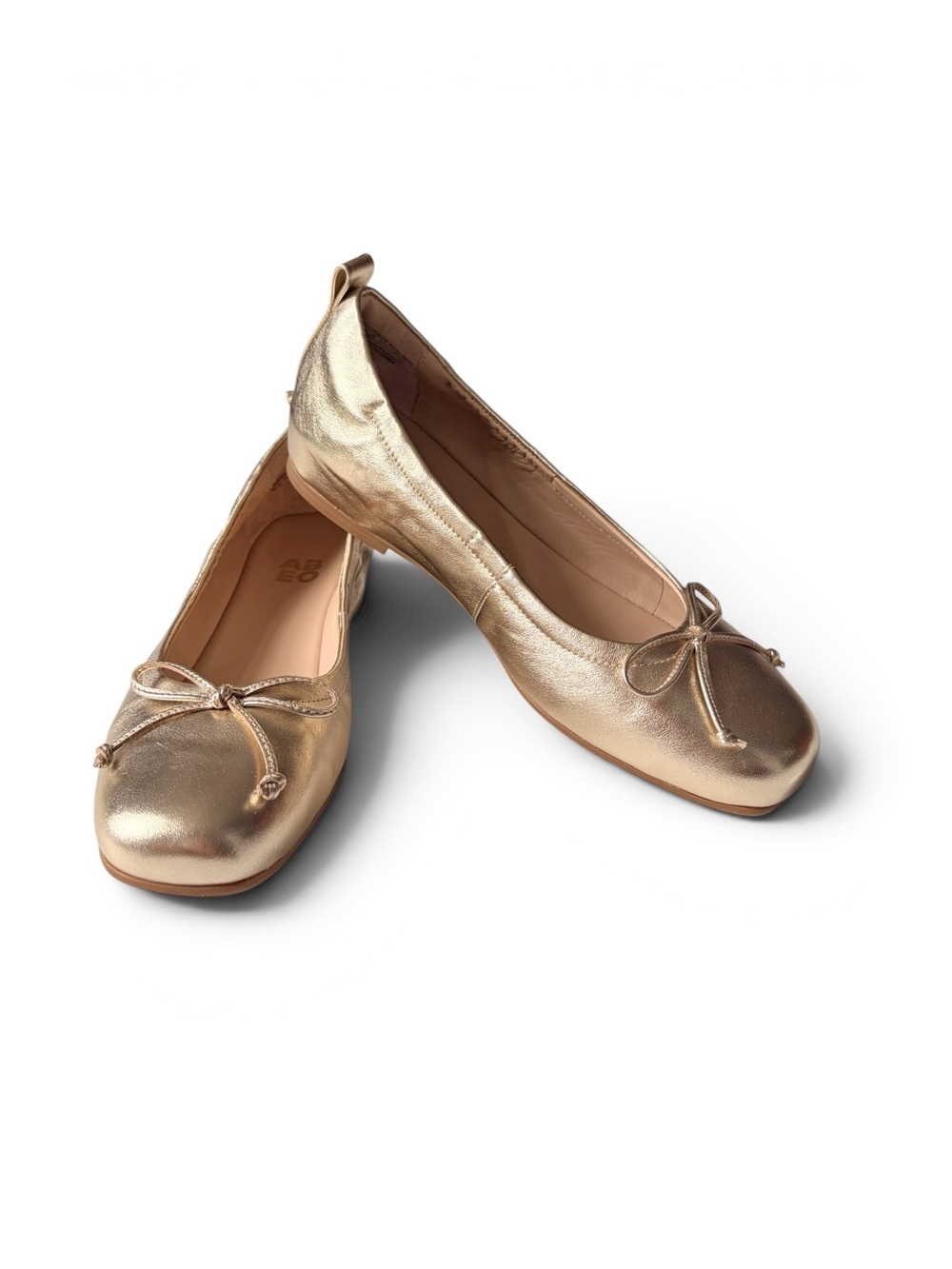 Abeo Cadence Metallic Gold Ballet Flats Leather New Run smaller 7